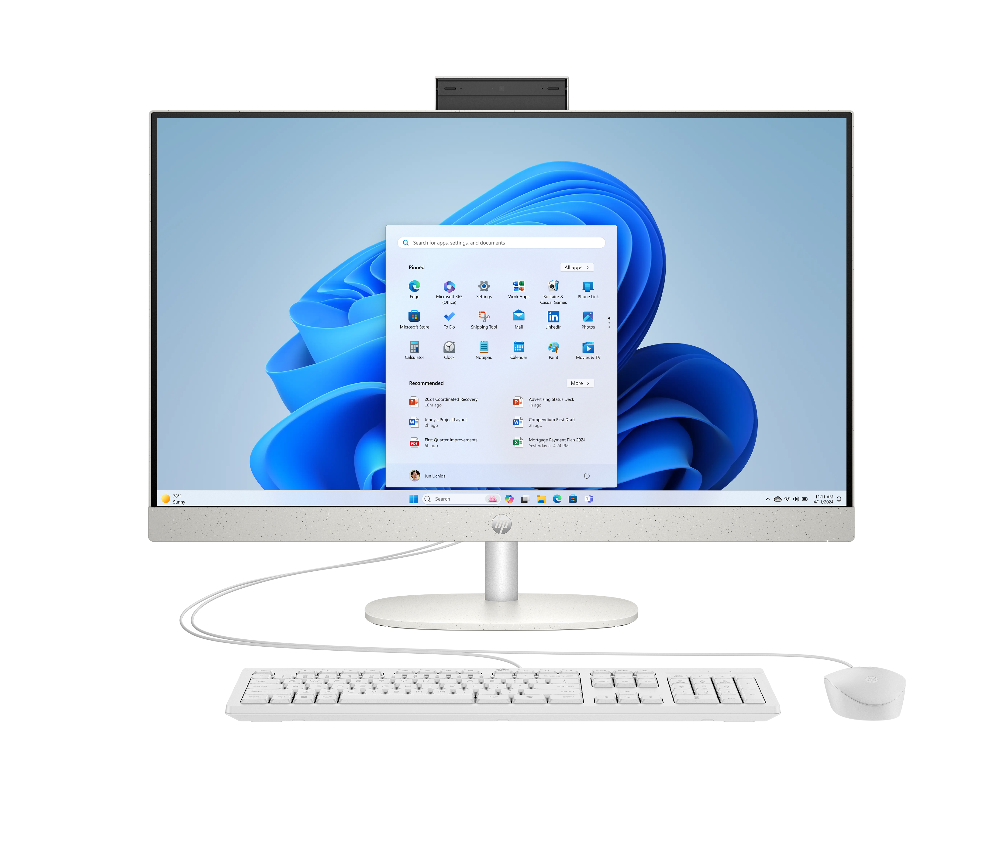 HP 27 AiO 27-cr0067ny Kompiuteris 27'' FHD IPS i7-1355U 16GB 512GB SSD FreeDos, Shell White